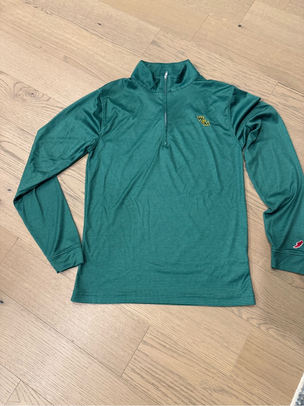 W&M Green Quarter-Zip Performance Pullover